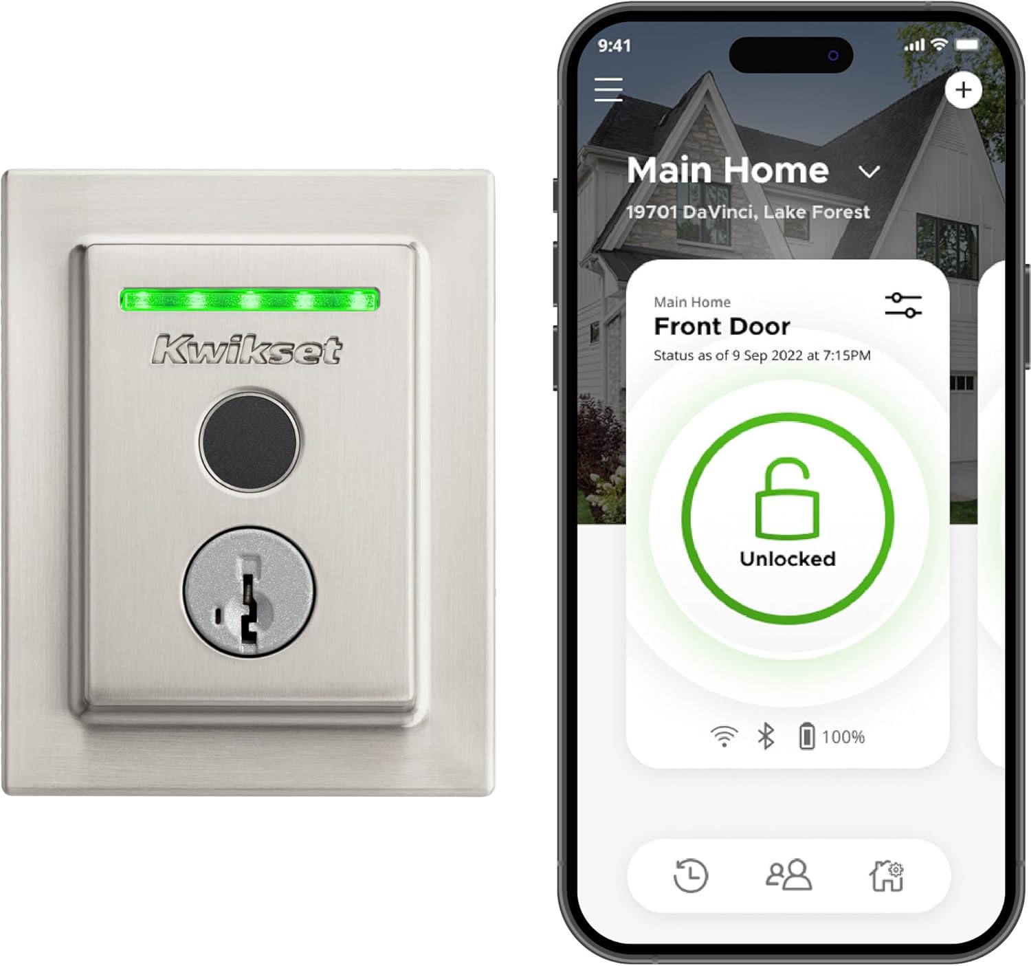 Kwikset Halo Touch fingerprint Wi-Fi smart lock in satin nickel with companion app
