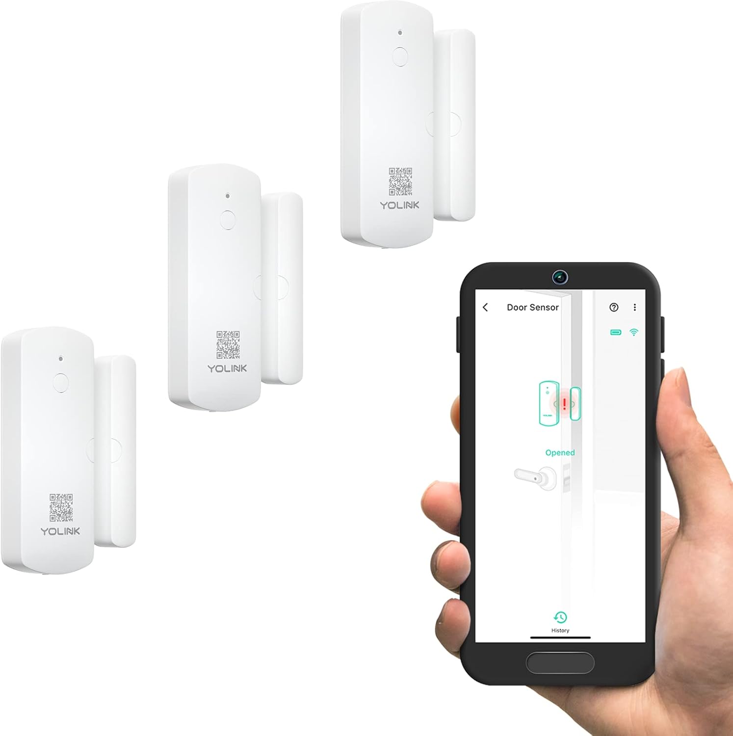 YoLink LoRa Smart Door and Window Sensor 3-Pack long range contact sensors