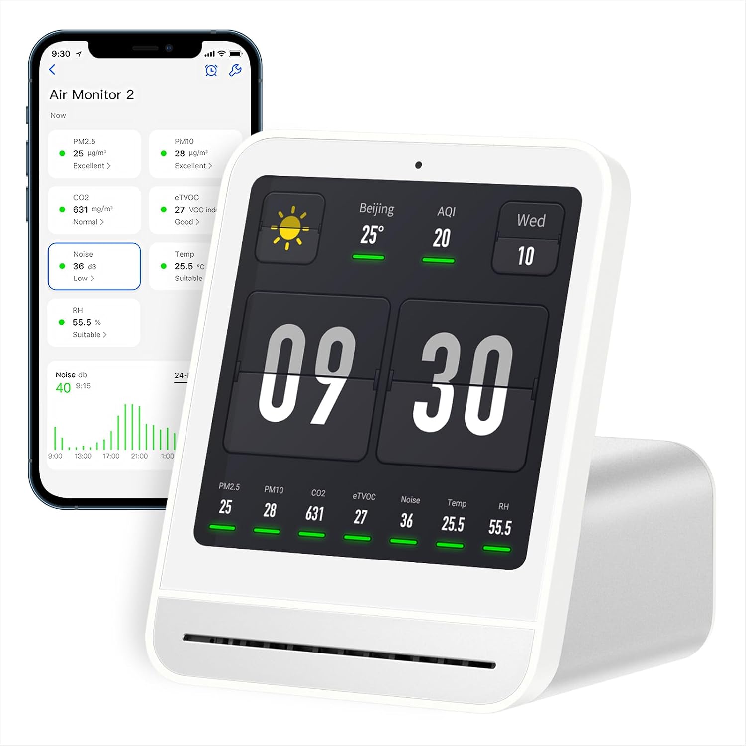 Qingping Air Quality Monitor Gen 2 indoor air quality monitor with color screen