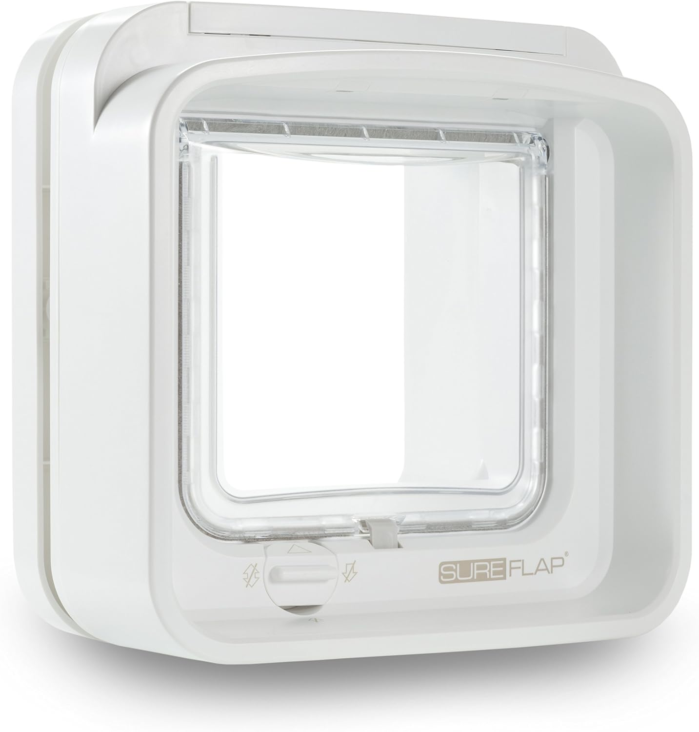 SureFlap DualScan Microchip Cat Door with in and out direction selector in white
