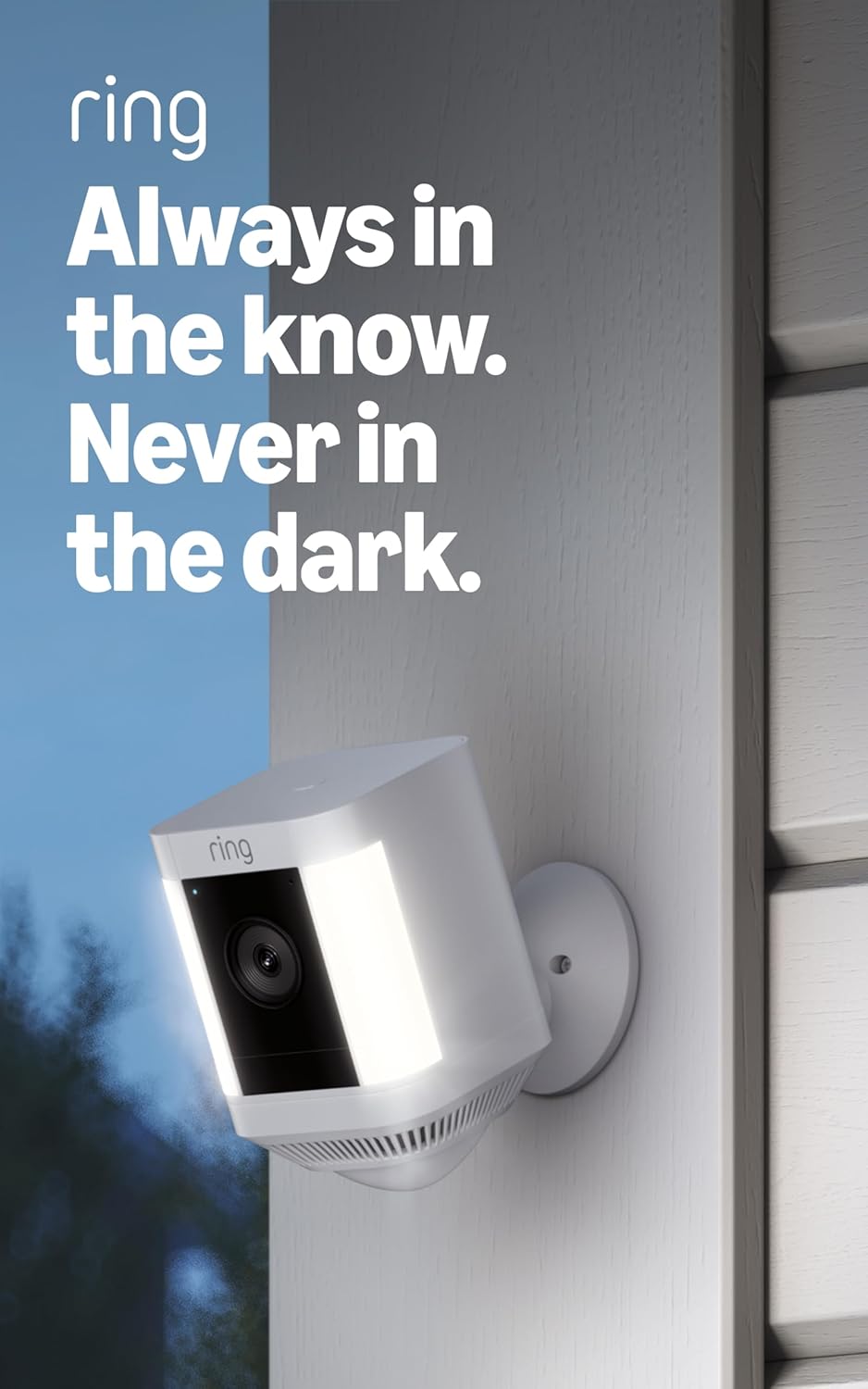 Ring Spotlight Cam Plus Solar wire-free outdoor security camera with attached solar panel