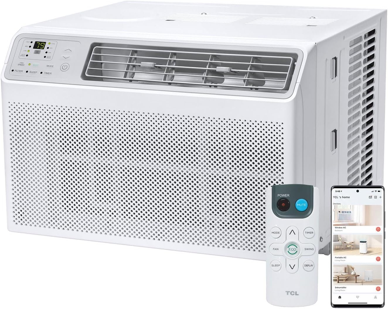 TCL 8000 BTU smart window air conditioner with Alexa and Google support