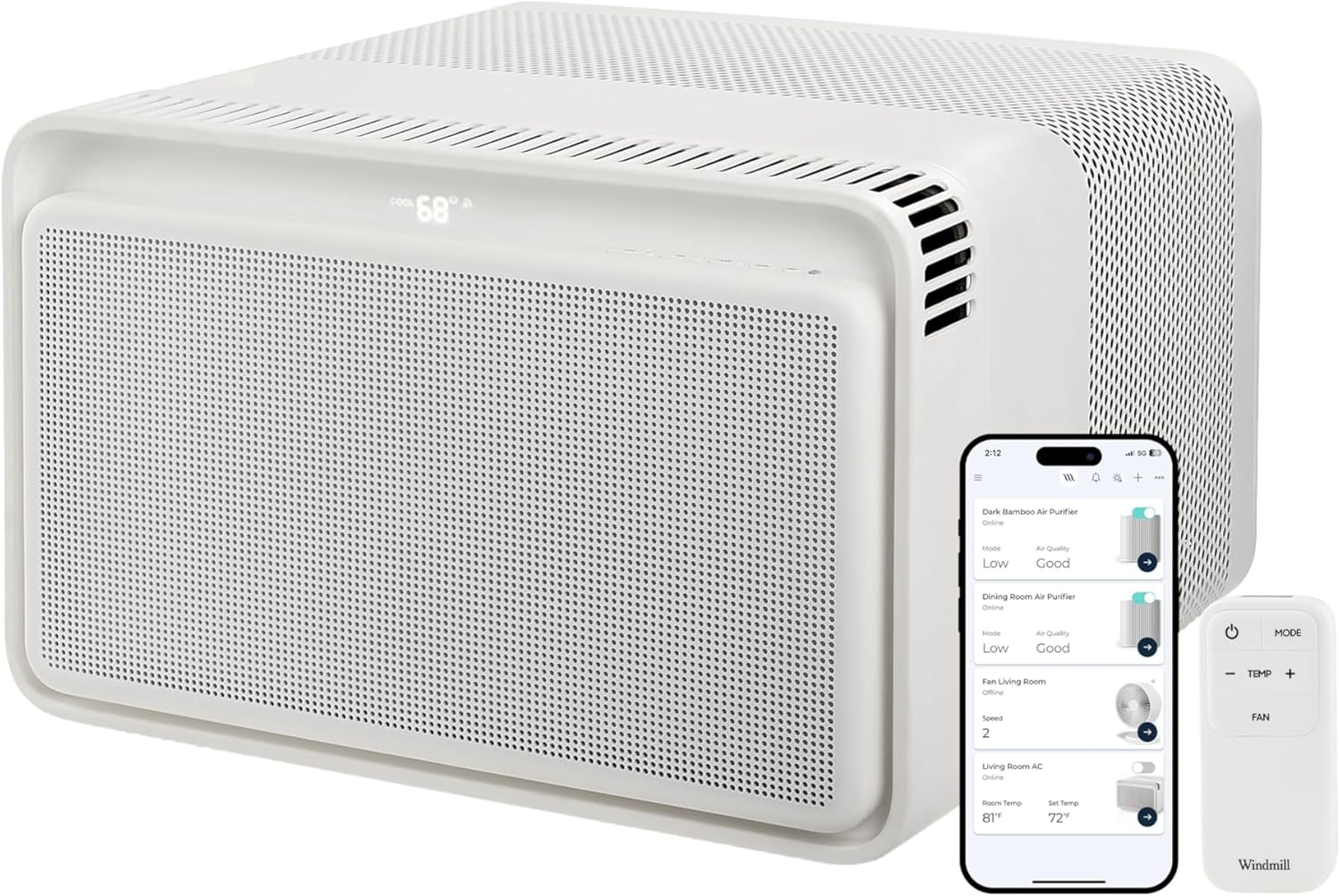 Windmill 6000 BTU quiet smart window air conditioner