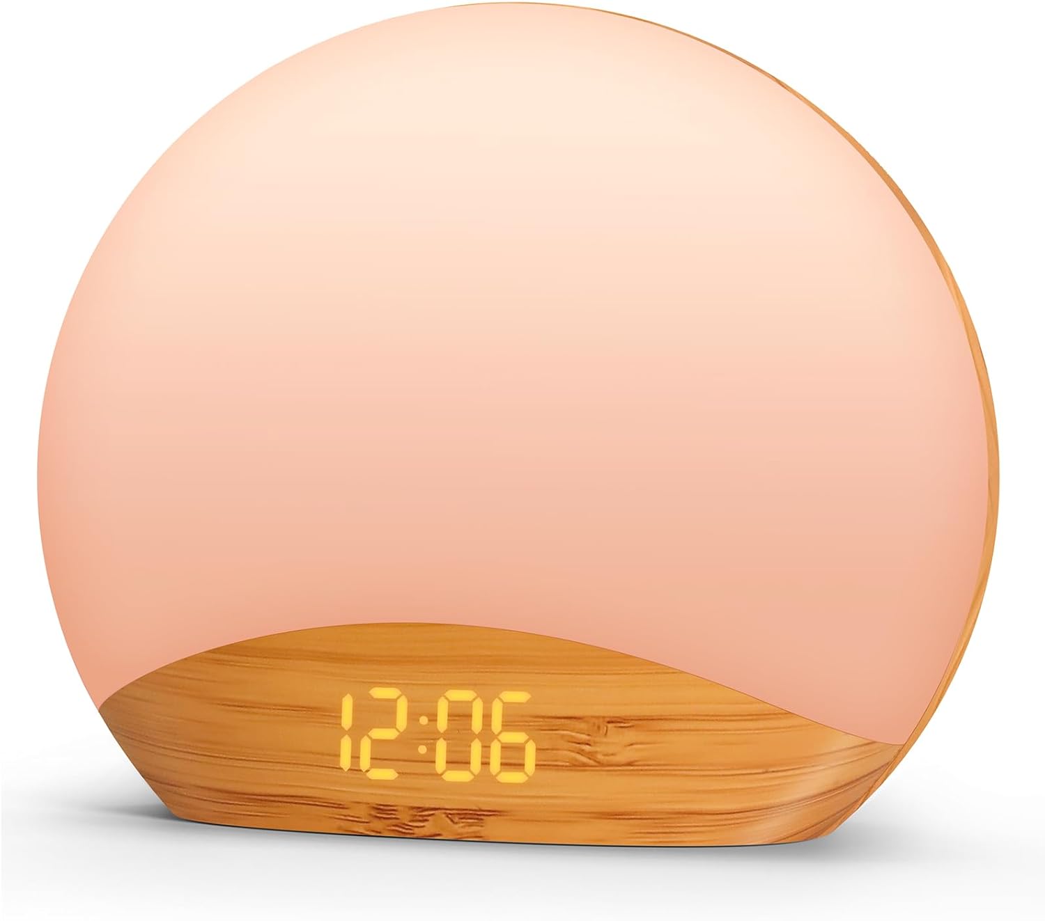 REACHER wood grain sunrise alarm clock and sound machine night light